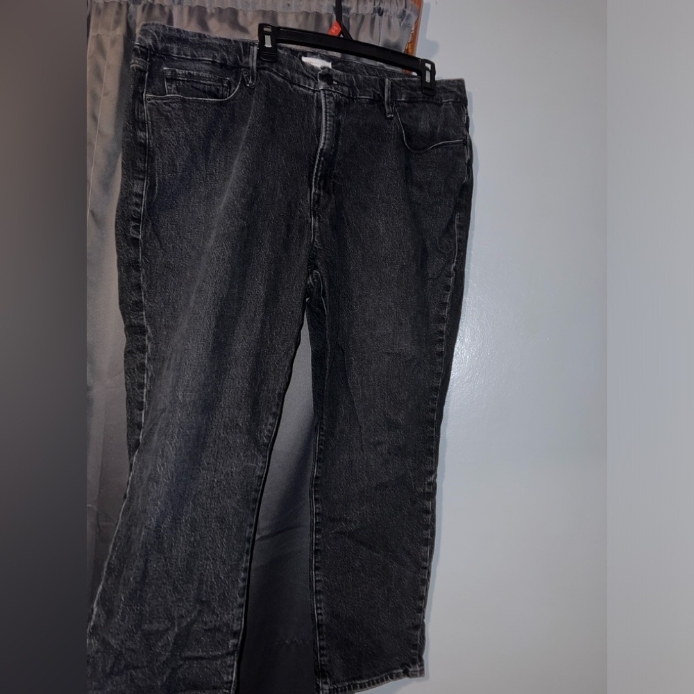 Good American, Good Curve straight leg jeans.